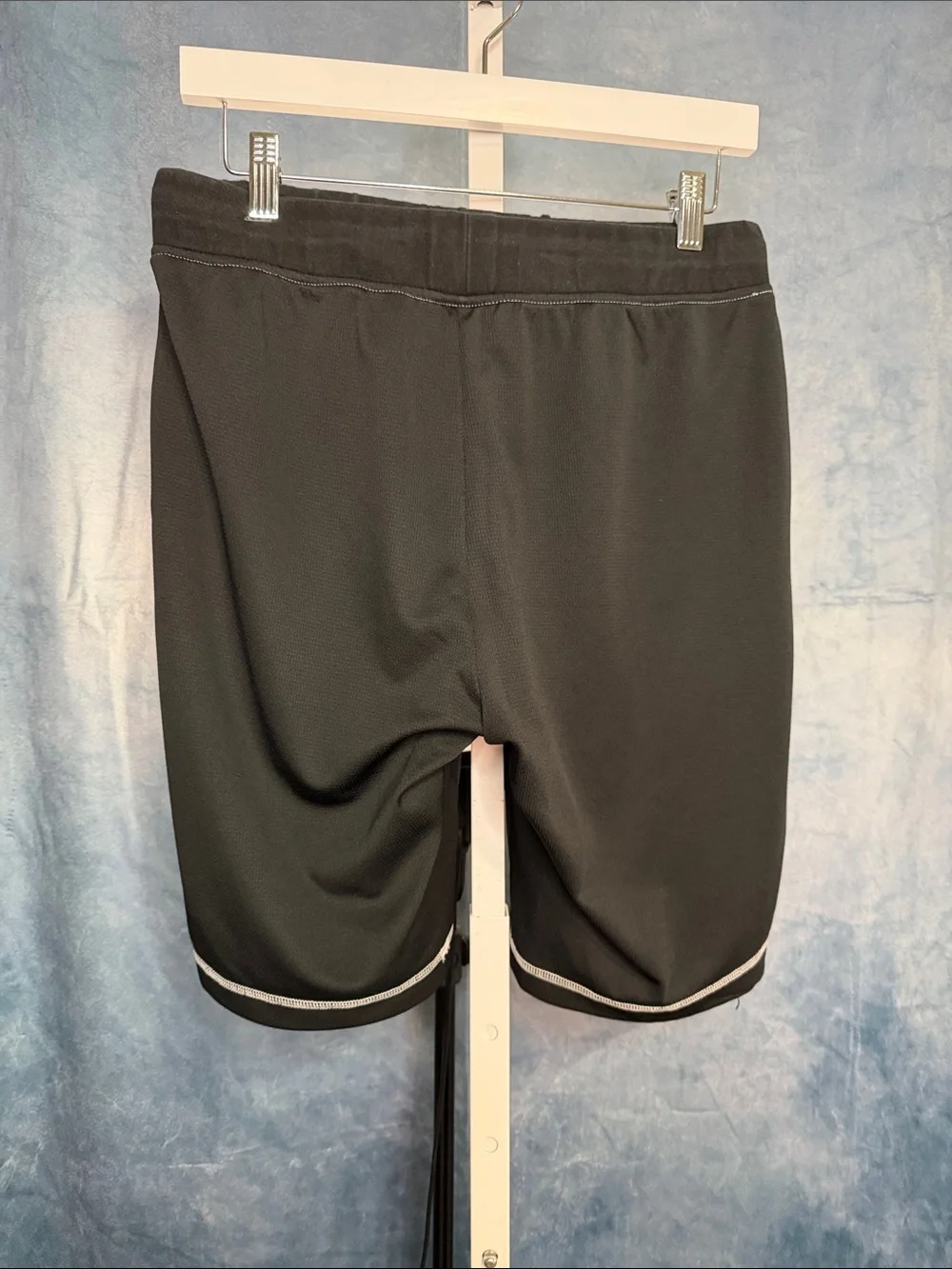 Whitall Men's Black Athletic Drawstring Shorts with Contrast Stitch Size Large